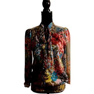 DEPT Multicolor Sheer Tunic Size Medium